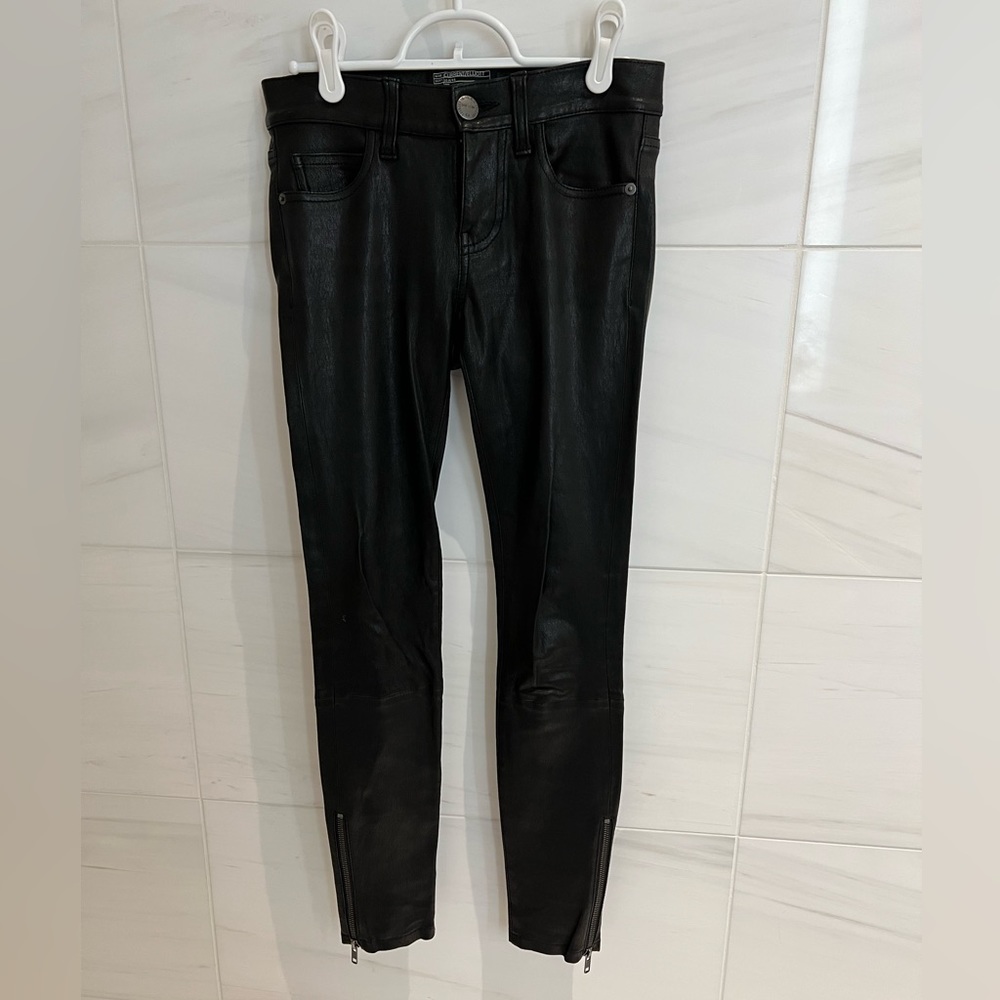Current Elliott stiletto skinny ankle leather pants